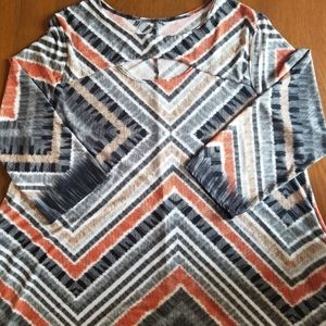 EUC 3XL Chevron midi dress with pockets